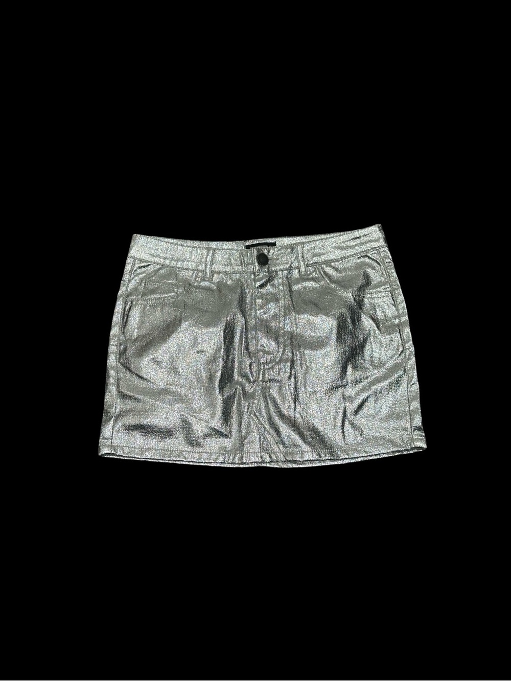 NWOT KatieJ NYC Girls XL Metallic Silver Mini Skirt